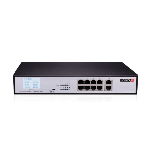 8+2 Port Giga PoE Switch,8 giga downlink port, 2 giga uplink port, 120W, sa cctv modom